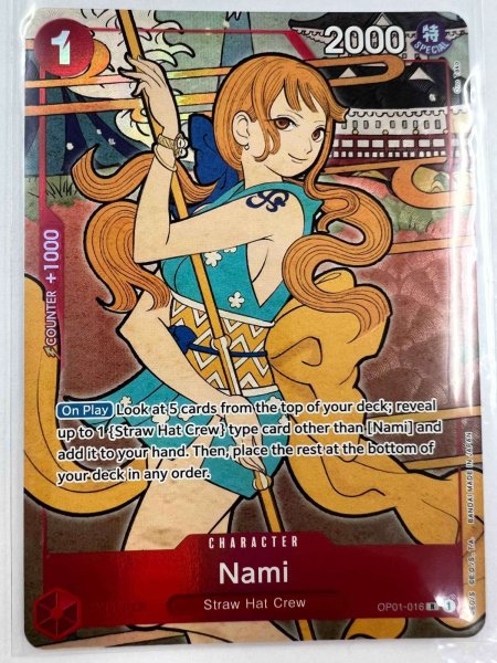 画像1: ナミ Nami OP01-016 R   1st anniversary English Version 「英語版 1周年記念商品」 ワンピースカード one-piece カードゲーム プレミアムバンダイ (1)