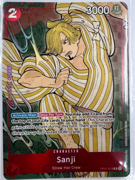 画像1: サンジ Sanji OP01-013 R   1st anniversary English Version 「英語版 1周年記念商品」 ワンピースカード one-piece カードゲーム プレミアムバンダイ (1)