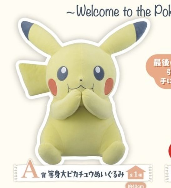 画像1: A賞　等身大ピカチュウぬいぐるみ　〜Welcome to the Pokémon House〜　ポケモン一番くじ (1)